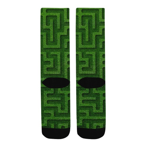 Green Maze Men's Custom Socks