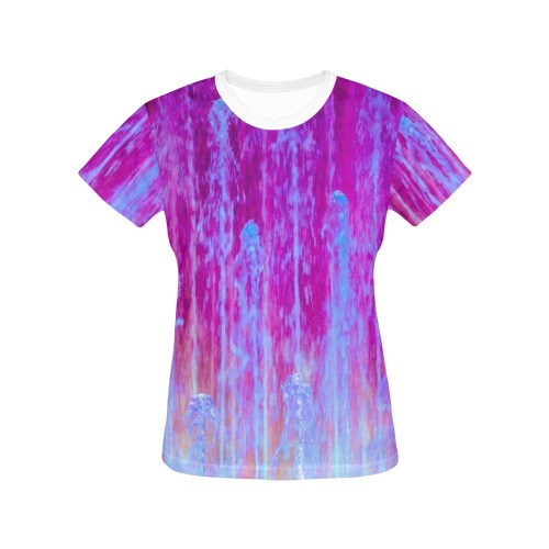 Fountains All Over Print T-Shirt for Women (USA Size) (Model T40)