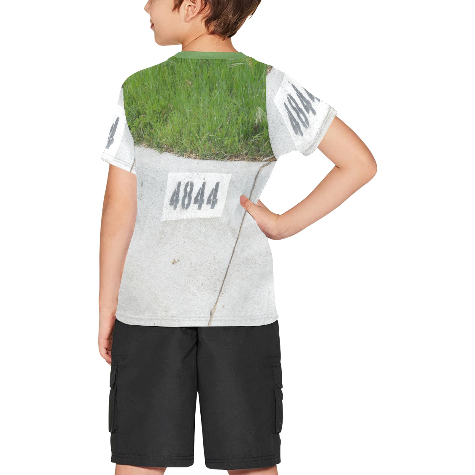 Street Number 4844 with green collar Big Boys' All Over Print Crew Neck T-Shirt (Model T40-2)