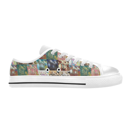 Sheep With Filters Collage Women's Classic Canvas Shoes (Model 018)