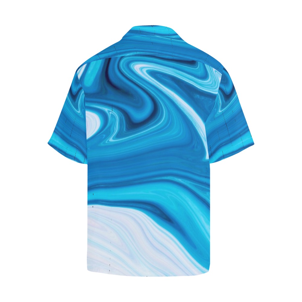 Ocean Wave Print Mens Shirt Hawaiian Shirt (Model T58)