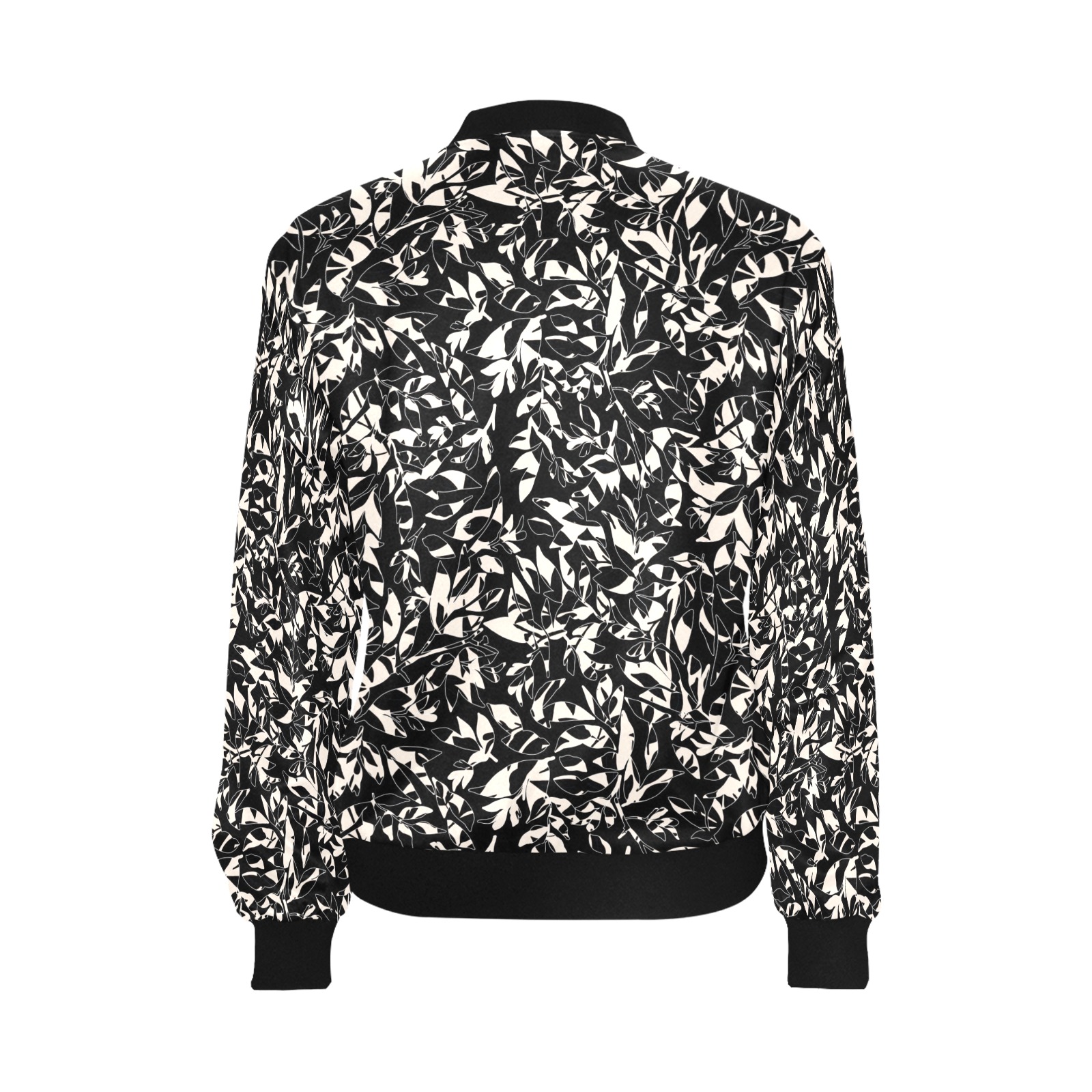 Abstract black white nature DP All Over Print Bomber Jacket for Women (Model H36)
