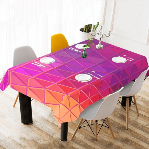 mosaic triangle 5 Cotton Linen Tablecloth 60"x120"