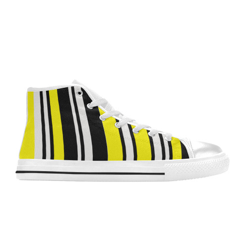 by stripes Men’s Classic High Top Canvas Shoes (Model 017)