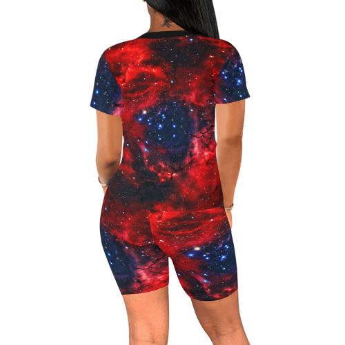 Mystical fantasy deep galaxy space - Interstellar cosmic dust Women's Short Yoga Set