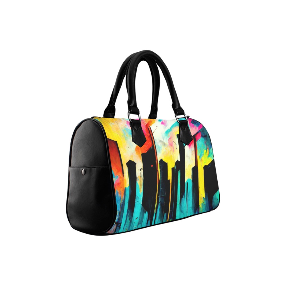 colourful graffiti street Boston Handbag (Model 1621)