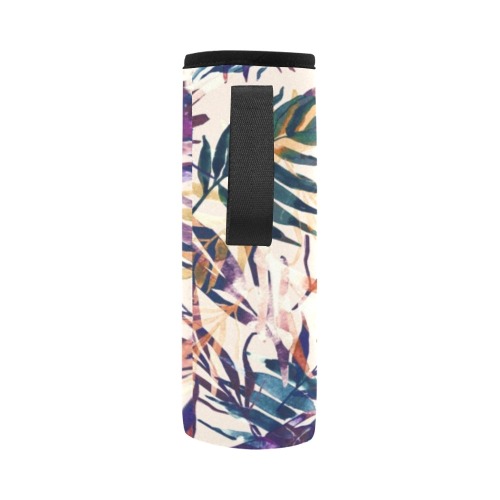 Abstract palms leaf colorful paint-6 Neoprene Water Bottle Pouch/Large