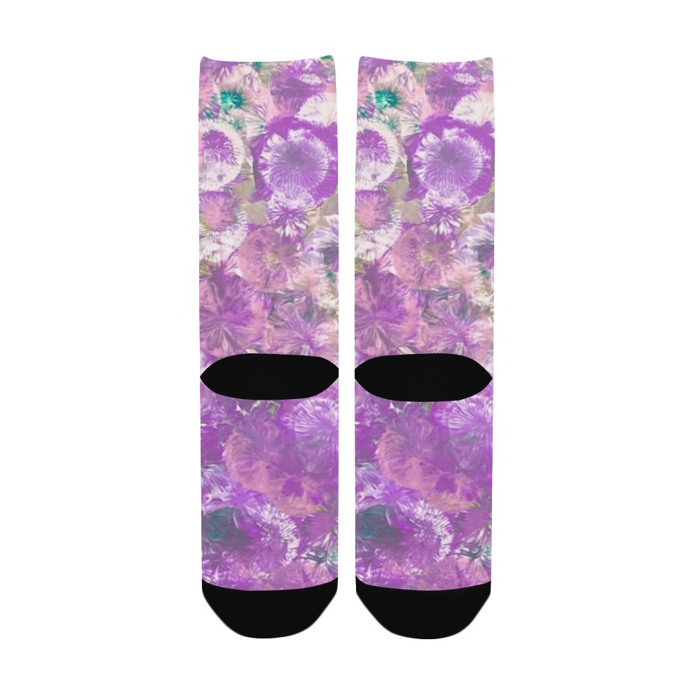 flowers pink/ mauve Women's Custom Socks