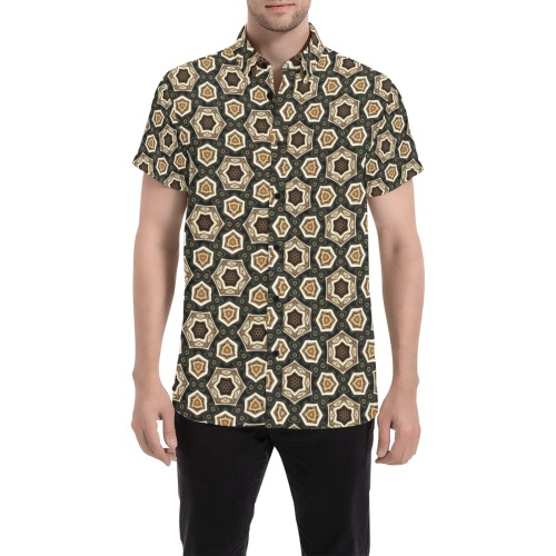 Smoked Wood, Bronze and Iron (smaller) 8000 Men's All Over Print Short Sleeve Shirt (Model T53)