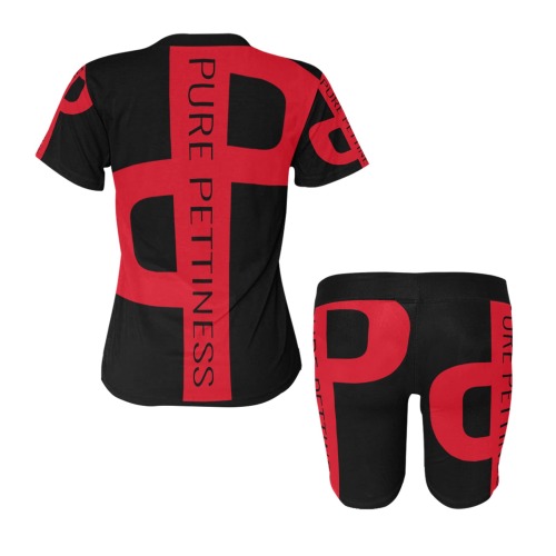 pure pettiness red yoga suit Women's Short Yoga Set