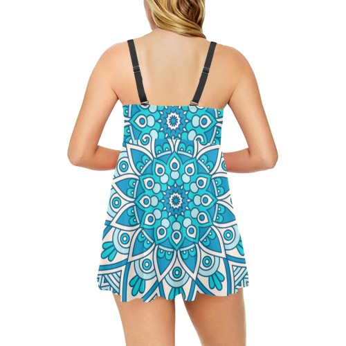 Mandala Chest Pleat Swim Dress (Model S31)