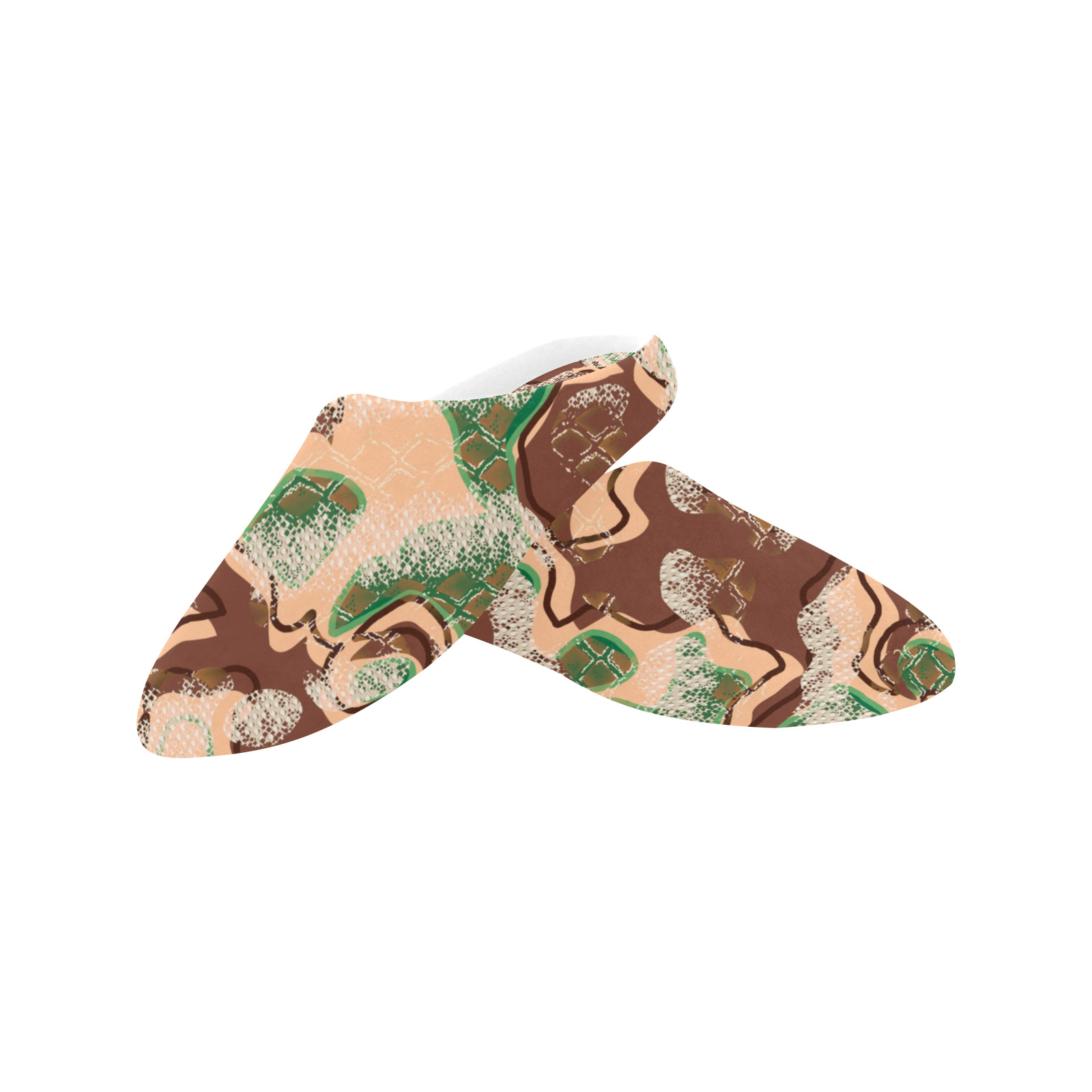 Modern Fashion Military Snake Camouflage Women's Non-Slip Cotton Slippers (Model 0602)