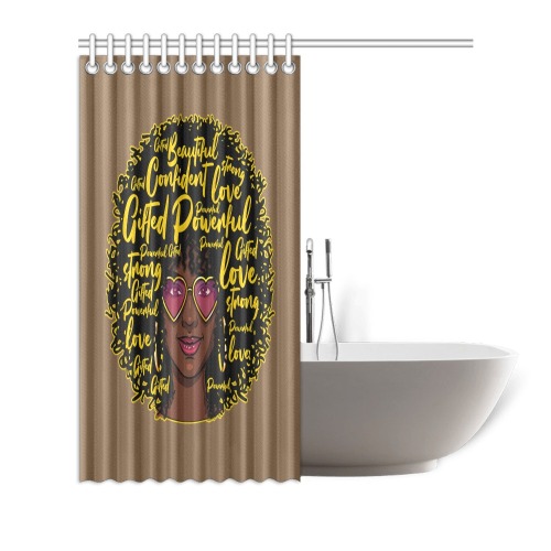 "GIFTED" Shower Curtain(BROWN) 72"x72" Shower Curtain 72"x72"