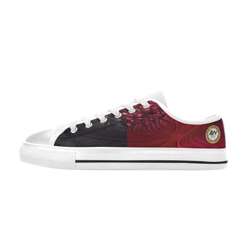 red and black shield Men's Classic Canvas Shoes (Model 018)