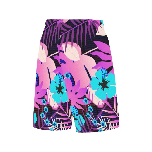 GROOVY FUNK THING FLORAL PURPLE All Over Print Basketball Shorts