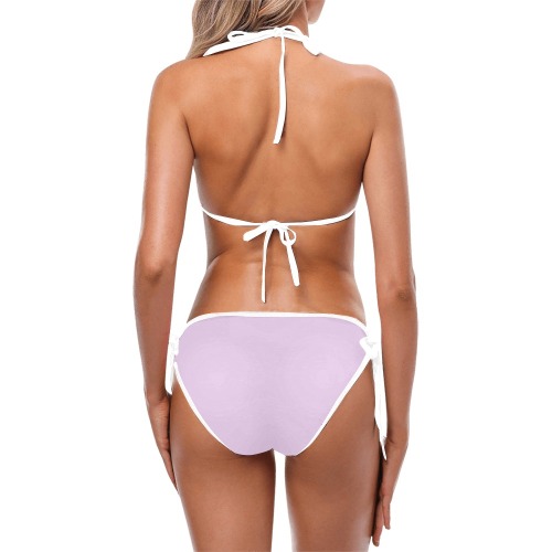 White Flower Swimwear Lilac Custom Bikini Swimsuit (Model S01)