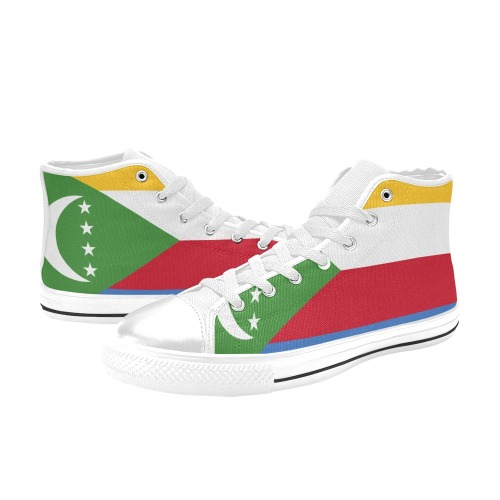 Flag_of_the_Comoros.svg Men’s Classic High Top Canvas Shoes (Model 017)