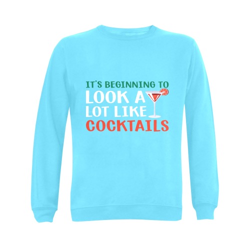 It's Beginning To Look A Lot Like Cocktails (LB) Gildan Crewneck Sweatshirt(NEW) (Model H01)