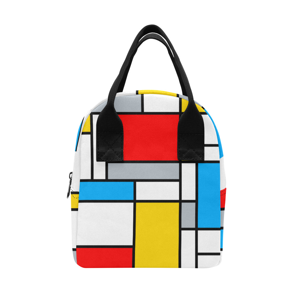 Mondrian Style Color Composition Geometric Retro Art Zipper Lunch Bag (Model 1689)