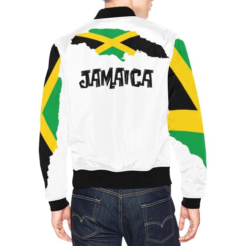 Jamaica bomber Jacket white All Over Print Bomber Jacket for Men (Model H19)
