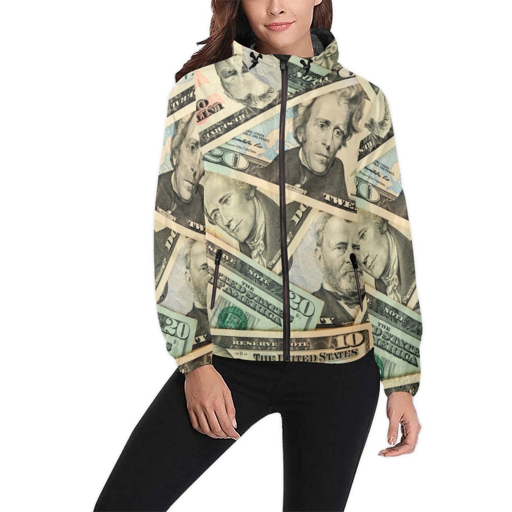 US PAPER CURRENCY Unisex All Over Print Windbreaker (Model H23)