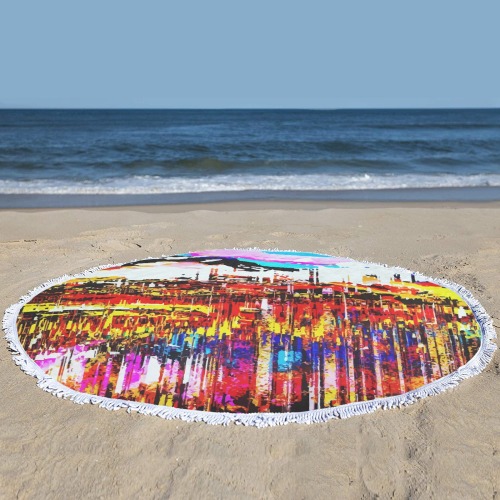tintaliquida 2_vectorized Circular Beach Shawl Towel 59"x 59"