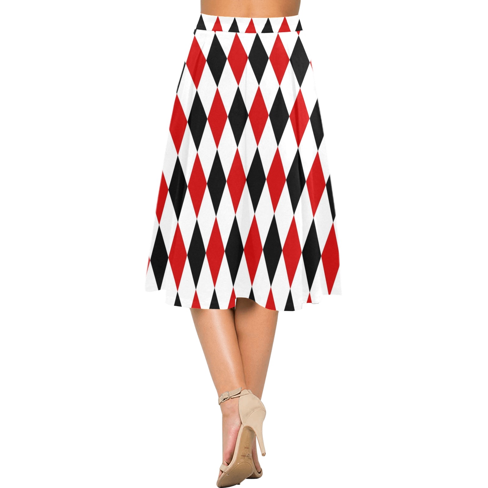 DIAMOND PATTERN Mnemosyne Women's Crepe Skirt (Model D16)