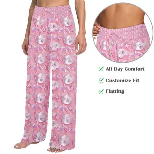 Cool in pink Women's Wide Leg Lounge Pants (Model L77)