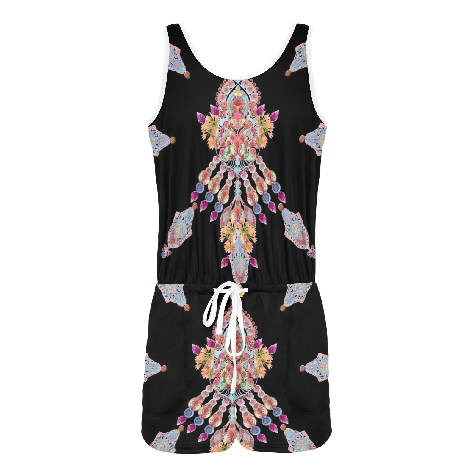 BLEUETS 9 All Over Print Vest Short Jumpsuit