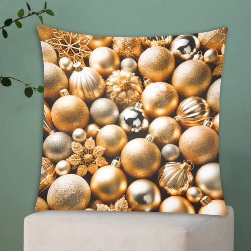 golden baubles Custom Zippered Pillow Cases 20"x20" (Two Sides)