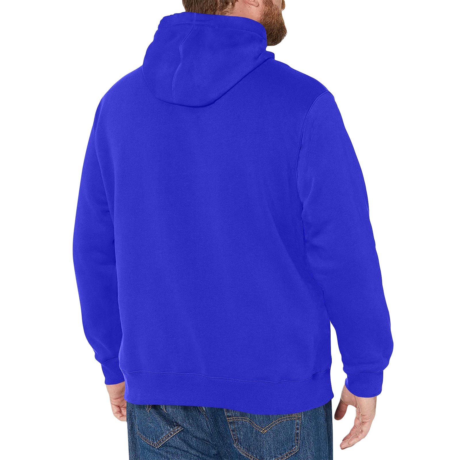 Navy Blue Men's Long Sleeve Fleece Hoodie (Model H55)