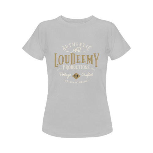 Vintage LouDeemY Badge Grey Women's T-Shirt in USA Size (Front Printing Only)
