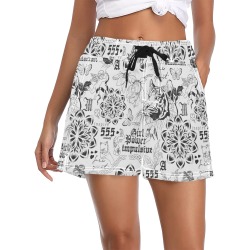 Inspirational tattoo pattern Women's Casual Board Shorts (Model L54)