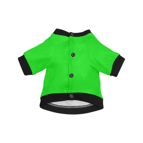 Merry Christmas Green Solid Color Pet Dog Round Neck Shirt