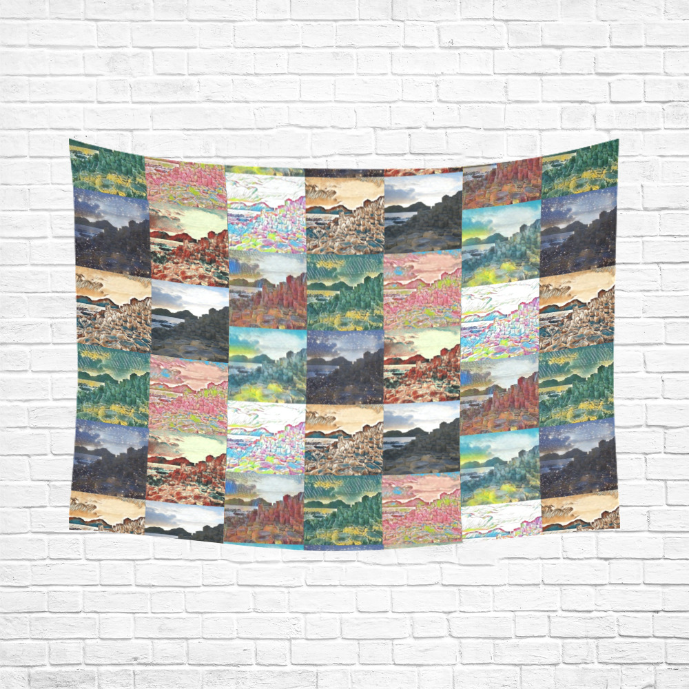 The Giant's Causeway, County Antrim, Northern Ireland Collage Cotton Linen Wall Tapestry 80"x 60"