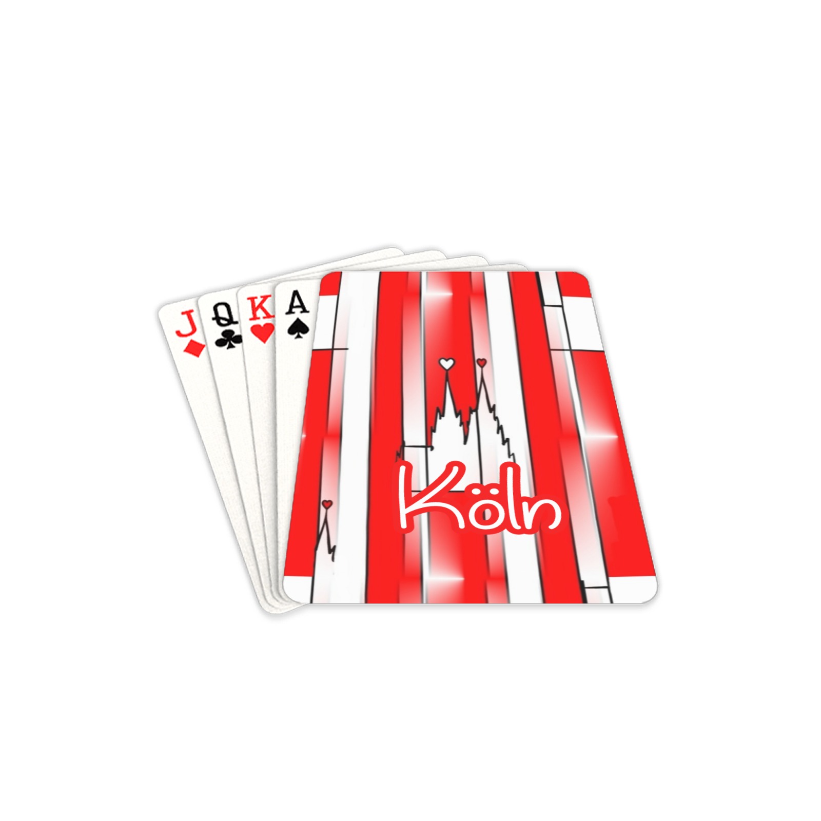 Köln rut und wiess by Nico Bielow Playing Cards 2.5"x3.5"