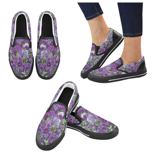 Field Of Purple Flowers 8420 Men's Slip-on Canvas Shoes (Model 019)