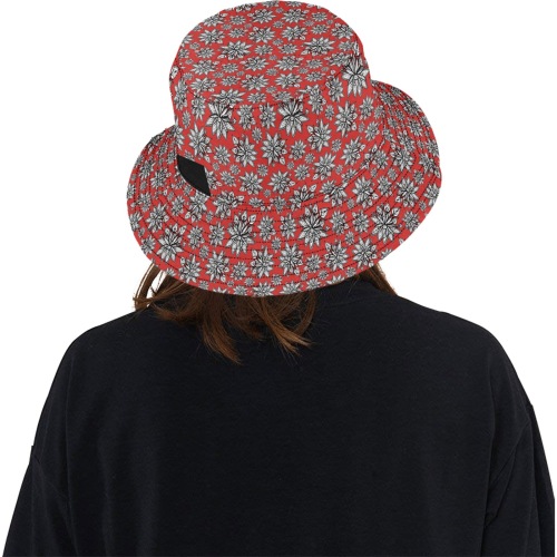 Creekside Floret - red Unisex Summer Bucket Hat