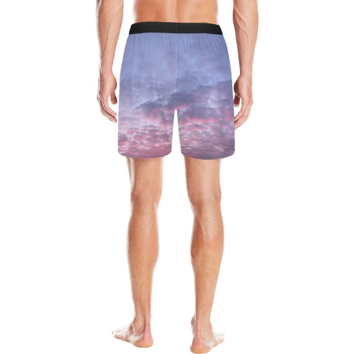 Morning Purple Sunrise Collection Men's Mid-Length Pajama Shorts (Model L46)