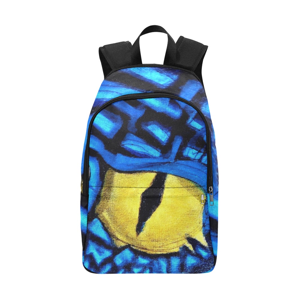 Blue reptile eye Fabric Backpack for Adult (Model 1659)