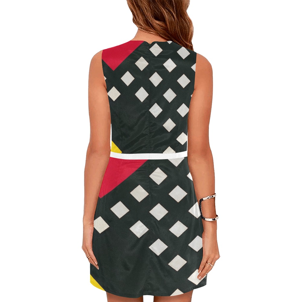 Counter-composition XV by Theo van Doesburg- Eos Women's Sleeveless Dress (Model D01)