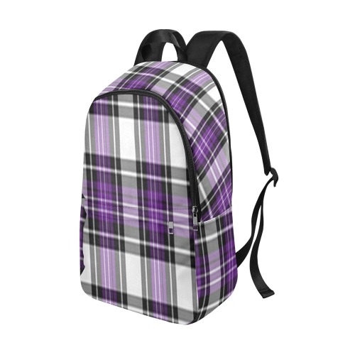 Purple Black Plaid Fabric Backpack for Adult (Model 1659)