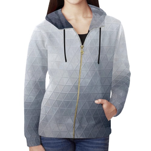 mosaic triangle 13 All Over Print Full Zip Hoodie for Women (Model H14)