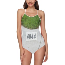 Street Number 4844 with white straps Strap Swimsuit ( Model S05)