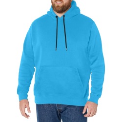 Blue Turquoise Men's Long Sleeve Fleece Hoodie (Model H55)