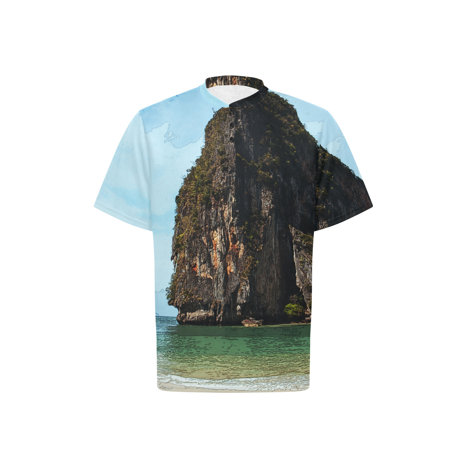 Phra-Nang Krabi Thailand Men's Henley T-Shirt (Model T75)