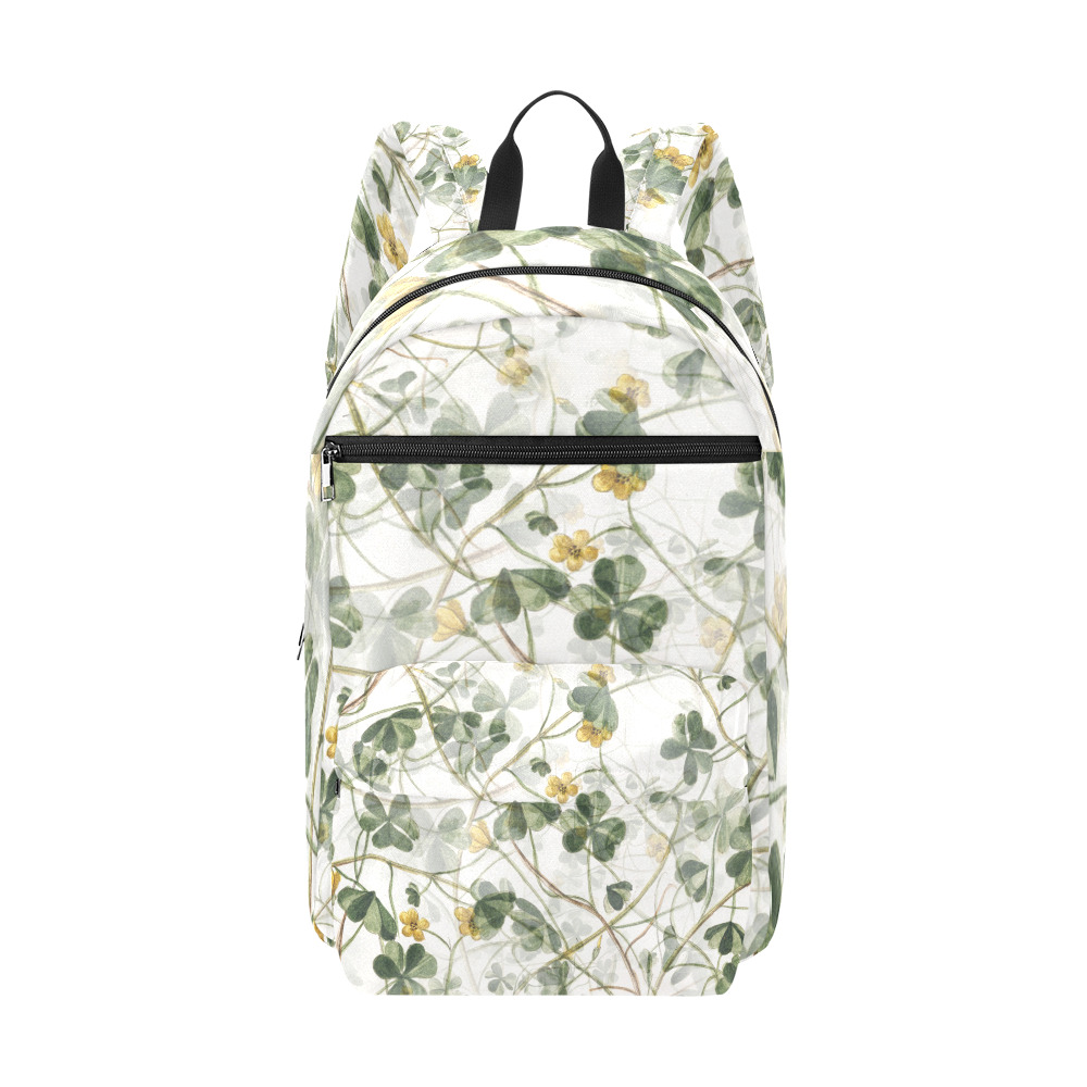 Vintage Yellow Floral Clover Foliage Plant Large Capacity Travel Backpack (Model 1691)
