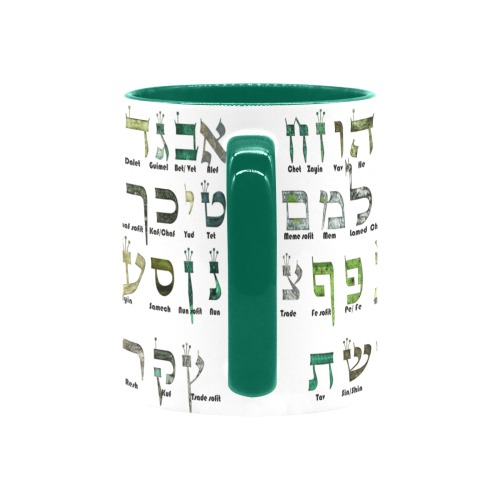 Hebrew alphabet with letters name-patrick Custom Inner Color Mug (11oz)