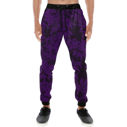 Kinmo Violet Men's All Over Print Sweatpants (Model L11)