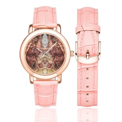 Armalanikai Rose Gold Women's Watch With Strap Women's Rose Gold Leather Strap Watch(Model 201)